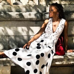 Stylish Polka Dot Maxi Dress
